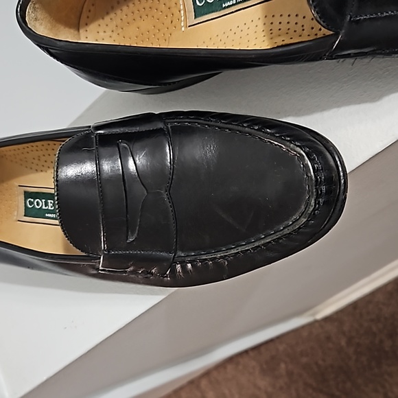 Cole Haan Men's Leather Slip on Penny Loafers Sz. 10N Black Made in USA - Picture 2 of 6